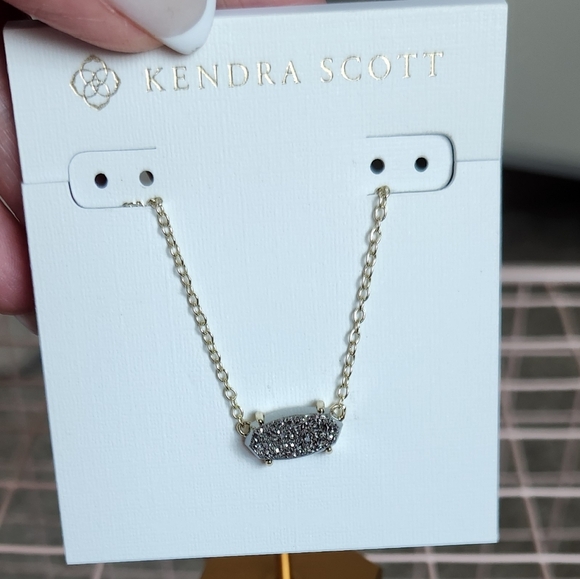 Kendra Scott Gold Platnium Drusy Ever Necklace - Picture 3 of 4